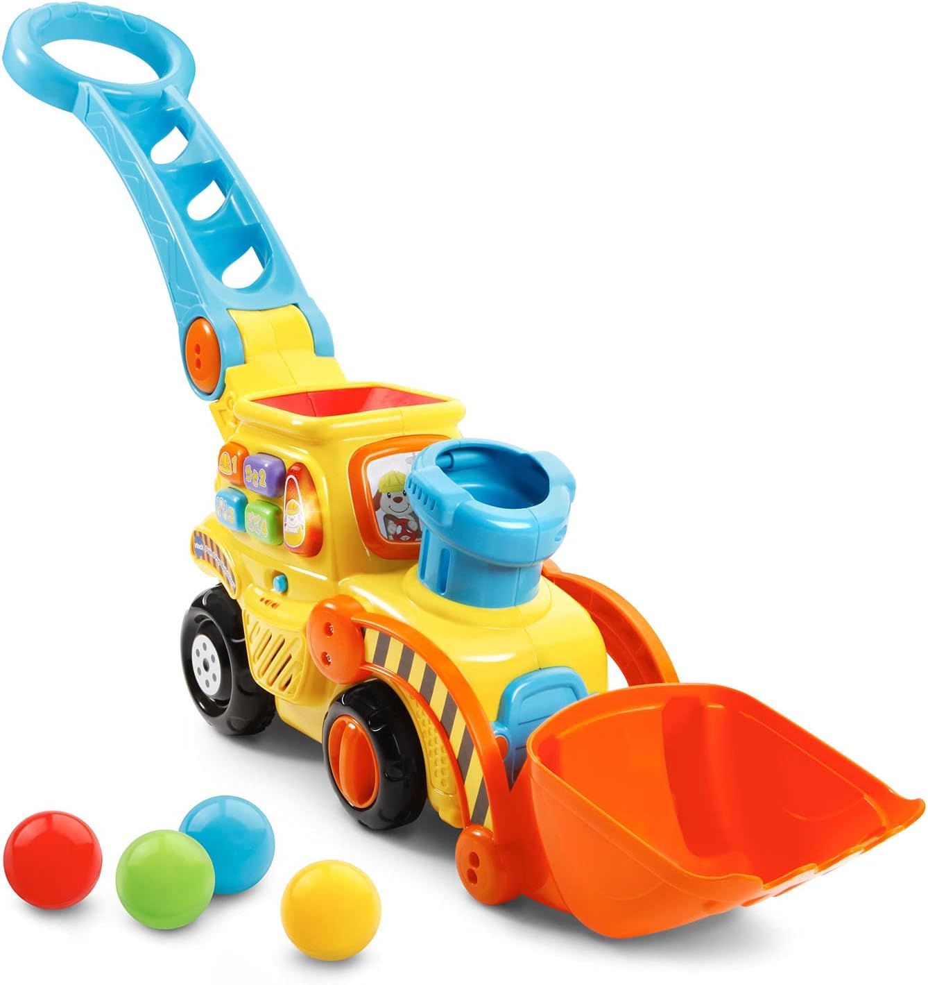 VTech Pop-a-Balls Push & Pop Bulldozer — Yellow