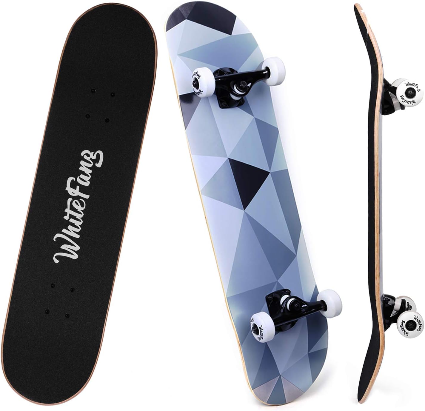 WhiteFang Complete Skateboard — Diamond