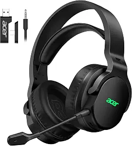 Black Acer gaming headset with boom microphone
